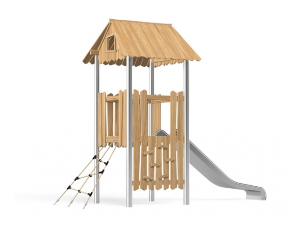 Robinia, robinio, design, leikkipuisto, leikkiväline, kiipeilyteline, liukumäki, akaasia